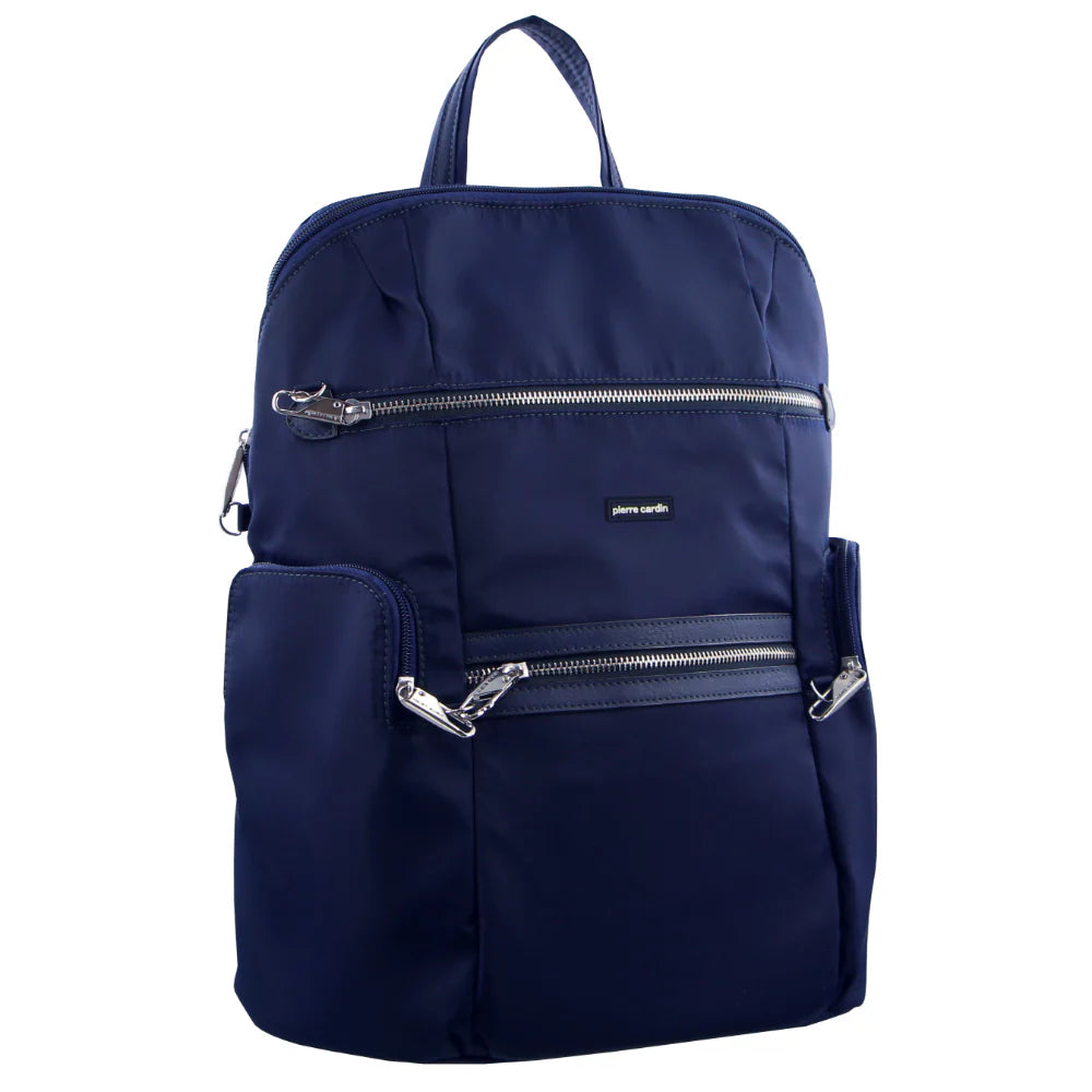 Navy Blue Anti-Theft Nylon Backpack