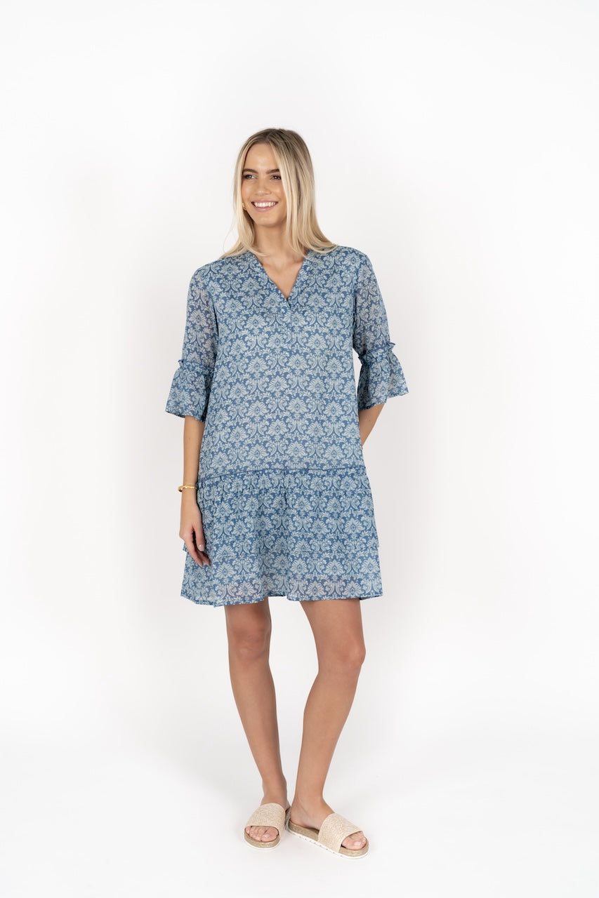 Paradise Aries Dress - Blue Print