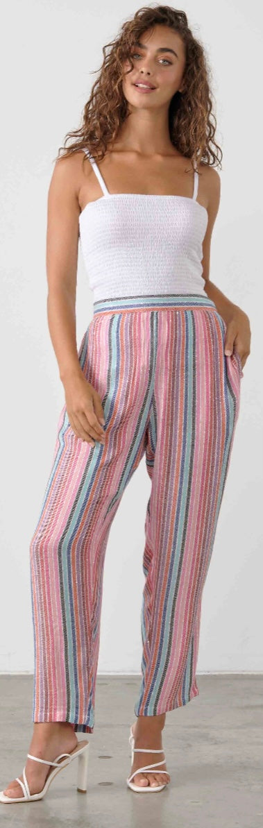 Multi Striped Pants With Sequins