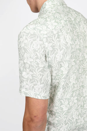 Men's Hibiscus Print Short Sleeve Shirt