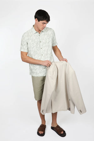 Men's Hibiscus Print Short Sleeve Shirt