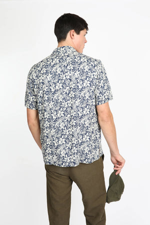 Men's Hibiscus Print Short Sleeve Shirt