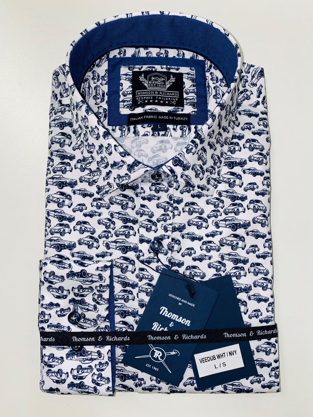 Men's L/S Shirt "Veedub" - White/Navy